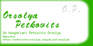 orsolya petkovits business card